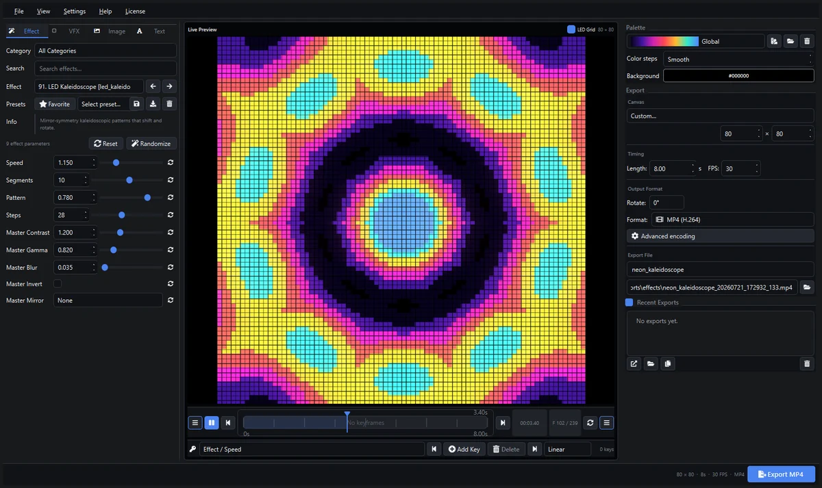 Neon kaleidoscope